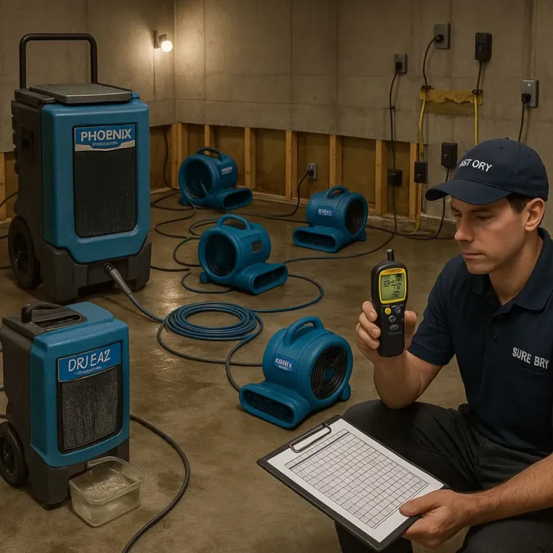 Structural Drying and Dehumidification process in Stockton, IL